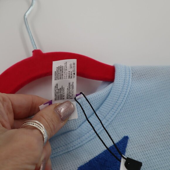 Jack & Nicole Lightning Bolt Graphic Tee Kids 4 Blue Casual Simple Playdates NWT - Picture 4 of 6